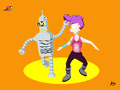 futurama bendin in the wind outfits leela bender 3d by alanquest