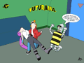 futurama the real sting leela fry bender by alanquest
