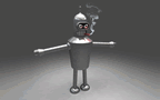 futurama bender standing 3d by doodle monkey
