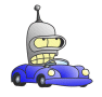 futurama bender head in car