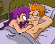 Fry and Leela in bed by Ekuhvielle