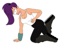 leela posing ttp homepage.button by futuramafreak1