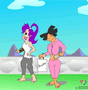 futurama the flintstonerama girls amy leela by gulliver63