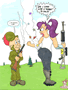 futurama wabbit hunting leela elmer by gulliver63