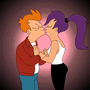 futurama fry and leela kissing by immortal spider matt