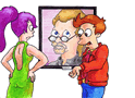 futurama leela fry museum piece by mike jessen