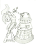 futurama wrong leela dr who dalek set 2 of 2 sketch by mike jessen kaspired