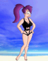 futurama leela on the beach
