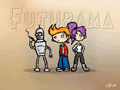 bender fry leela w00t 4 futurama rhinestoner