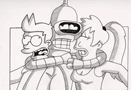 futurama bender hugs leela fry love and jealousy by the fighting mongooses