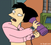 futurama amy attacked by a hair dryer