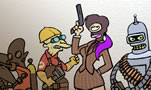 Futurama as Team Fortress 2 by kik0thek1ller