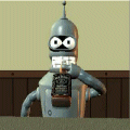 futurama bender drinking jack daniels