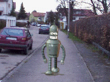 futurama bender walking on the street