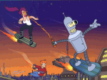 futurama crew flyskating